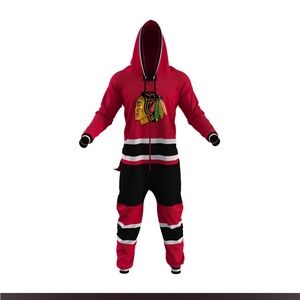 Hockey Sockey Unisex Chicago Blackhawks Full Uniform 5 Hole Trapper Flap Hoodie